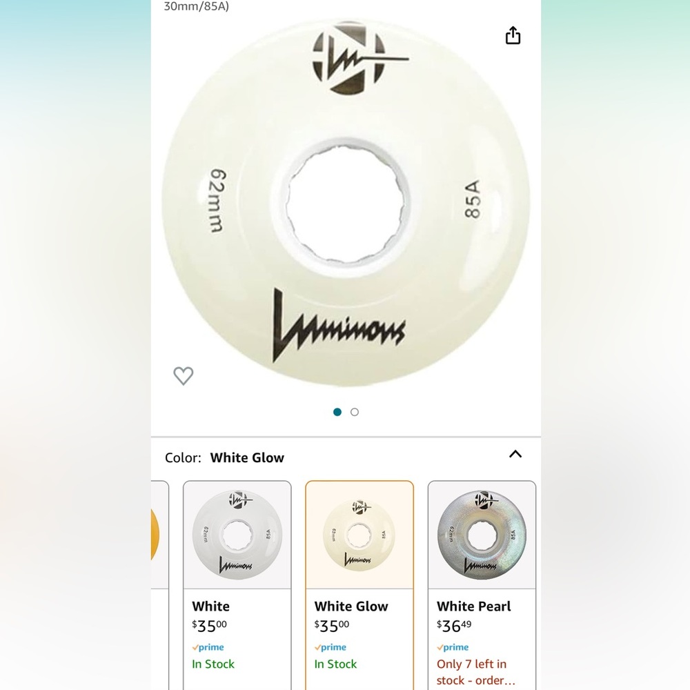 Luminous wheels glow white
